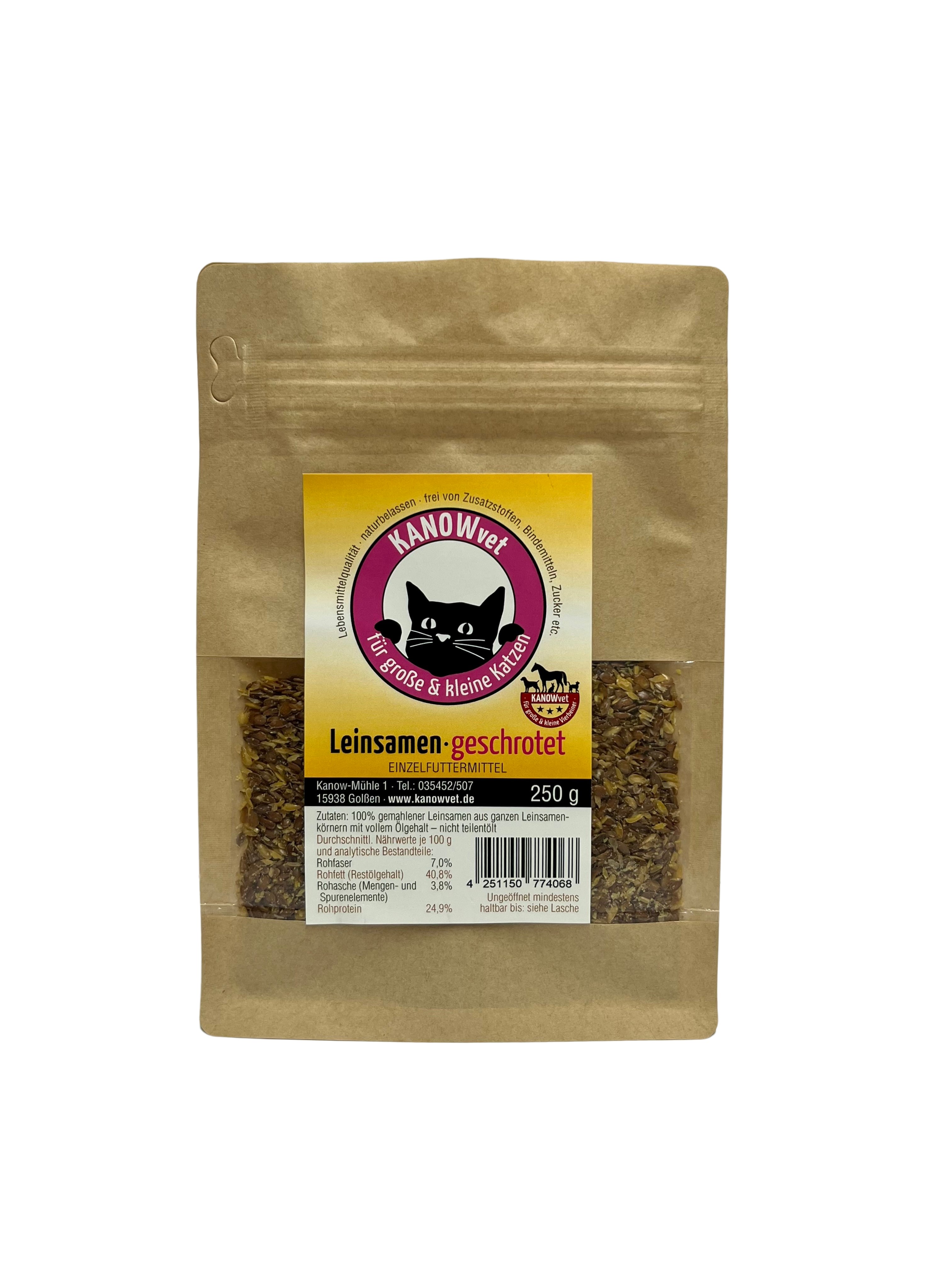 Leinsamen geschrotet für Katzen